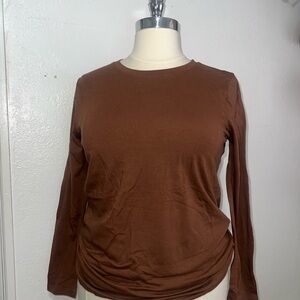 Chocolate Brown Long Sleeve Women's Top
